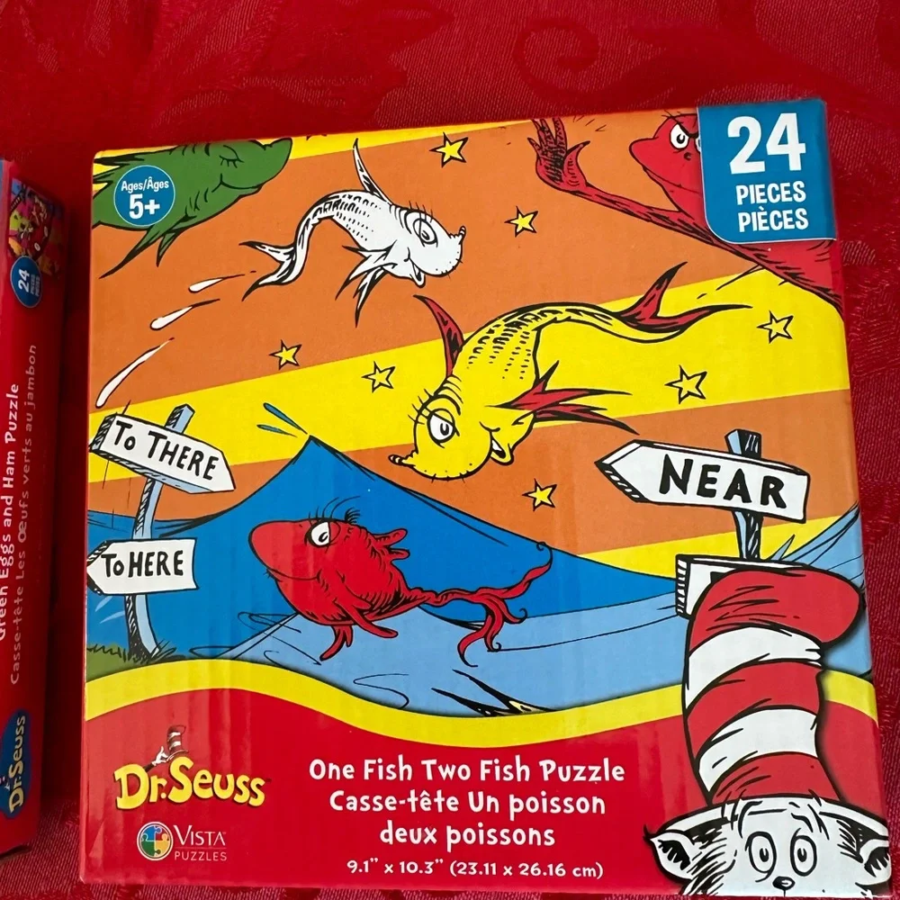 🌵3/$15 set of 2 Dr. Seuss 24 pieces puzzles ( see description)